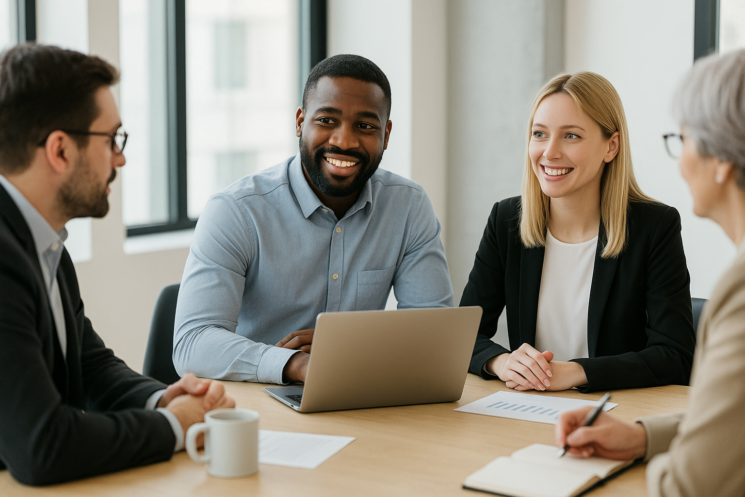 Professional team working in a modern office